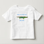 Alligator Toddler T-Shirt<br><div class="desc">Toddlers’ white fine jersey t-shirt with an image of a green alligator with blue polka dots and red polka dot scales. See the entire Kidz Korner Apparel collection under the APPAREL category in the KIDZ KORNER section.</div>
