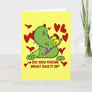 Alligator Valentines Day Holiday Card