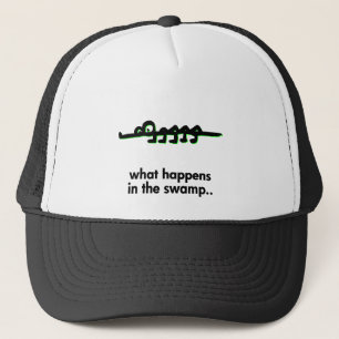 Alligator what happens in the swamp trucker hat