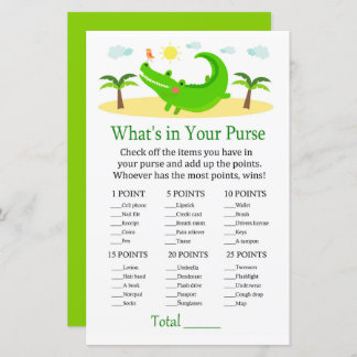 Alligator What's in your purse game baby shower