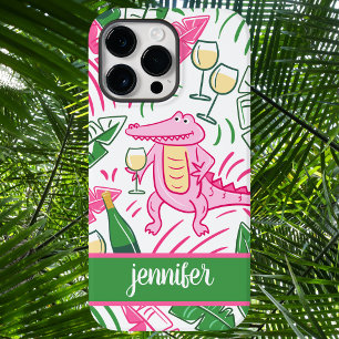 Alligator Wine Pink Green Preppy Personalised  Cas Case-Mate iPhone 14 Pro Max Case