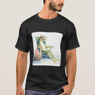 Alligator With A Sunbathing Chair Reptile Sunning T-Shirt