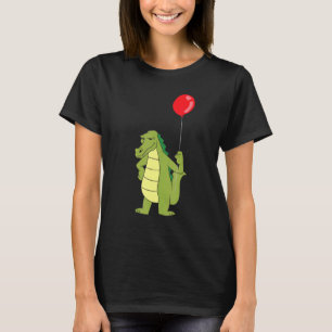 Alligator With Balloon Crocodile Birthday T-Shirt
