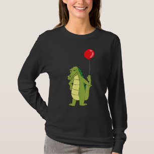 Alligator With Balloon Crocodile Birthday T-Shirt