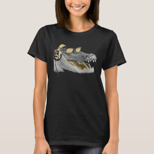 Alligator with headphones and sunglasses T-Shirt