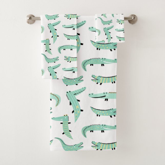 Alligators All Around Bath Towel Set (Insitu)