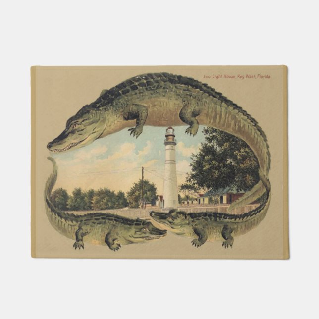 Alligators and Lighthouse, Welcome, Doormat (Front)