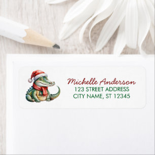 Alligators-Crocodiles Christmas Return Address     Label