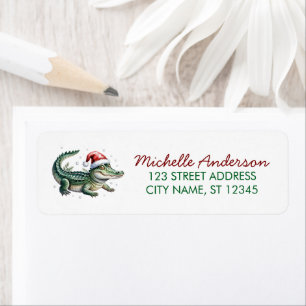 Alligators-Crocodiles Christmas Return Address     Label