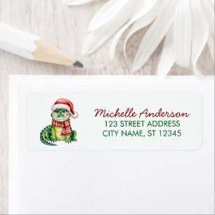 Alligators-Crocodiles Christmas Return Address     Label