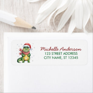 Alligators-Crocodiles Christmas Return Address     Label