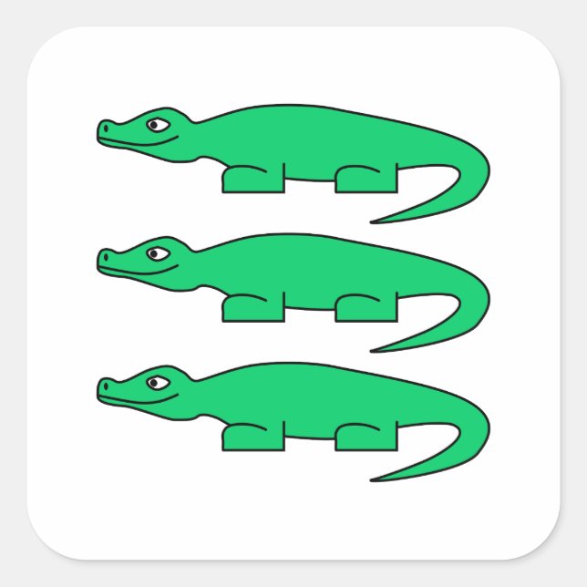 Alligators. Square Sticker (Front)