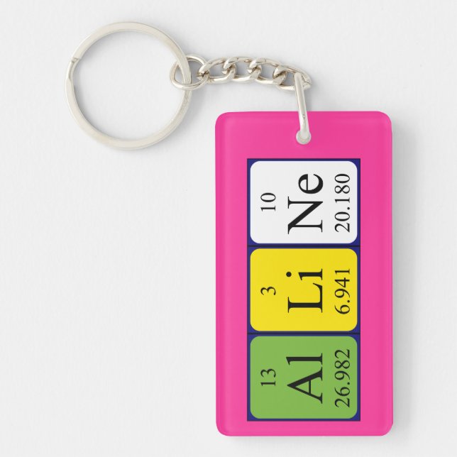 Alline periodic table name keyring (Front)