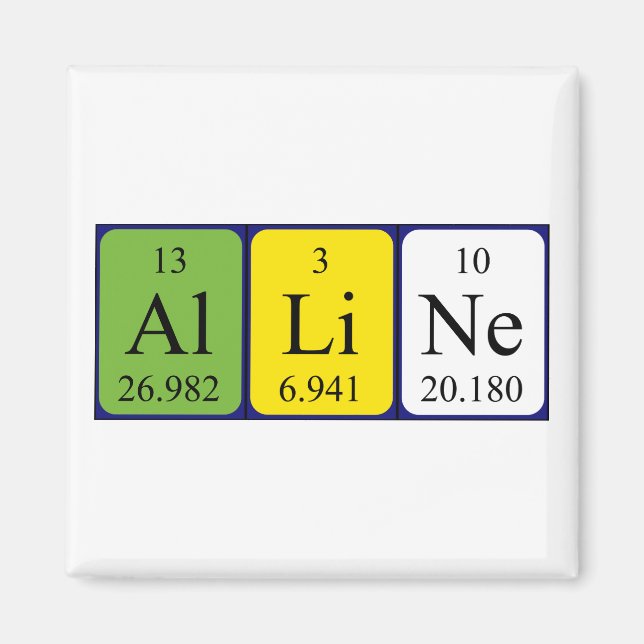 Alline periodic table name magnet (Front)