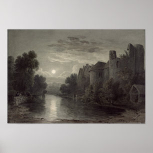 Allington Castle, near Maidstone, Kent; Moonlight Poster