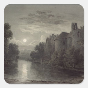 Allington Castle, near Maidstone, Kent; Moonlight Square Sticker