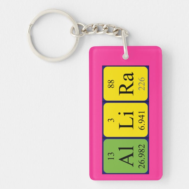 Allira periodic table name keyring (Front)