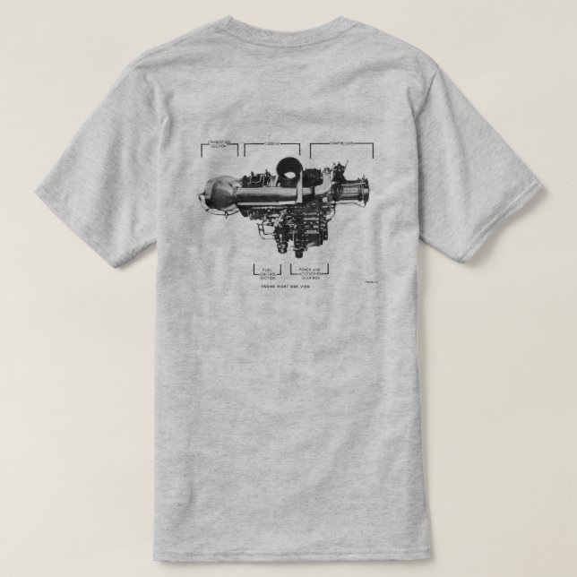 Allison 250-C20B engine T-Shirt (Design Back)