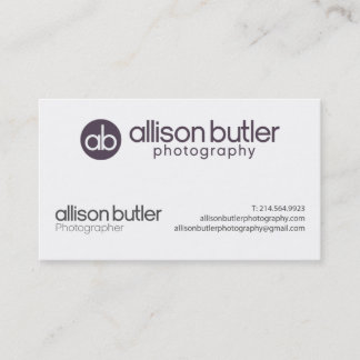Allison Butler Photography Business Card