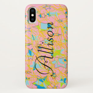 Allison from Orphan Black, abstract w/stars,callig iPhone X Case