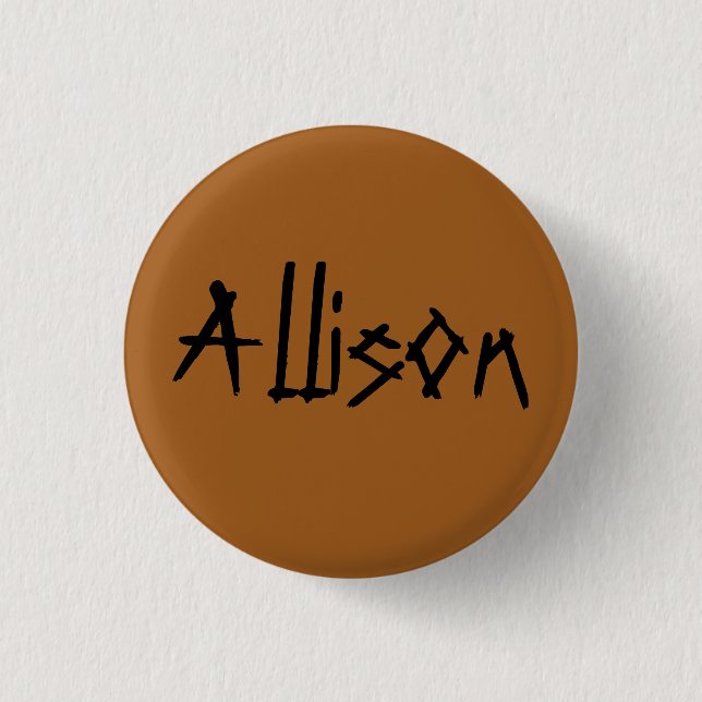 Allison from orphan black distressed font 3 cm round badge (Front)
