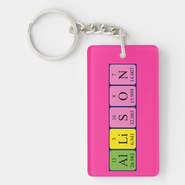 Allison periodic table name keyring (Front)