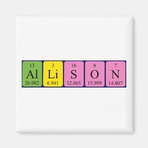 Allison periodic table name magnet