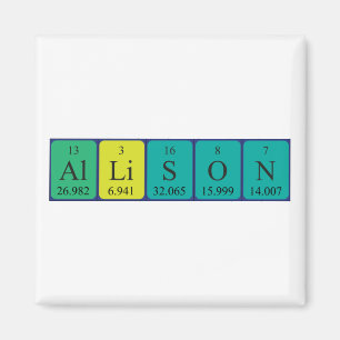 Allison periodic table name magnet