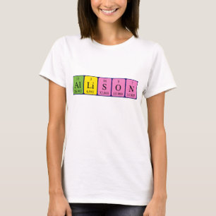 Allison periodic table name shirt