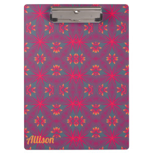 ALLISON ~ Pink, Purple, Yellow and Grey design Clipboard