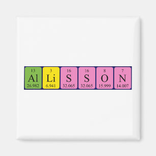 Allisson periodic table name magnet