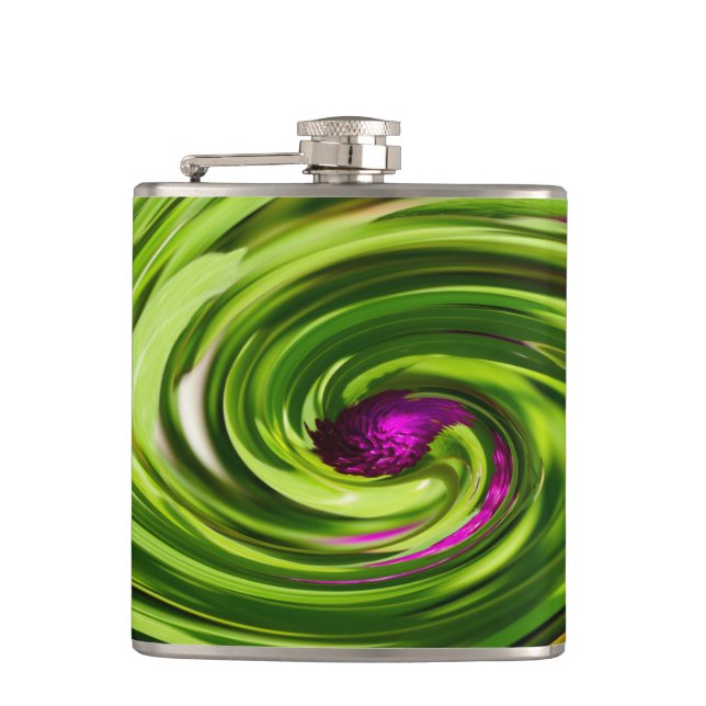 Allium Abstract Hip Flask (Front)