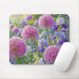Allium and Iris Summer Garden Mouse Pad