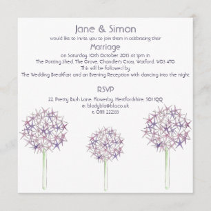 Allium Floral Design Wedding Invitation