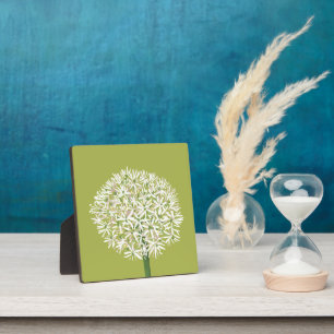 Allium Flower Botanical Art Elegant Flora Plaque