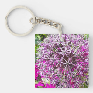 Allium & Summer Flowers Acrylic Key Ring