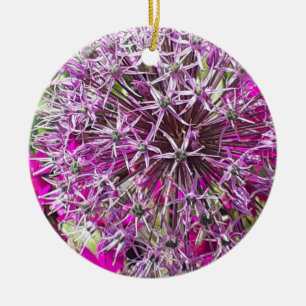 Allium & Summer Flowers Ceramic Ornament