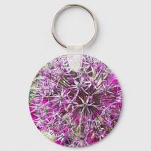 Allium & Summer Flowers  Key Ring