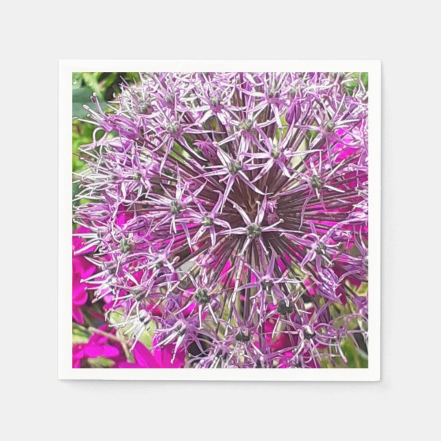 Allium & Summer Flowers  Napkin (Front)