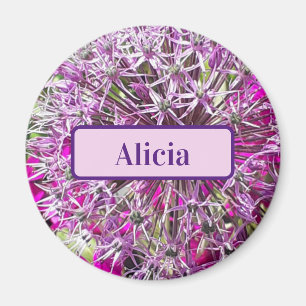 Allium & Summer Flowers Personalised Magnet