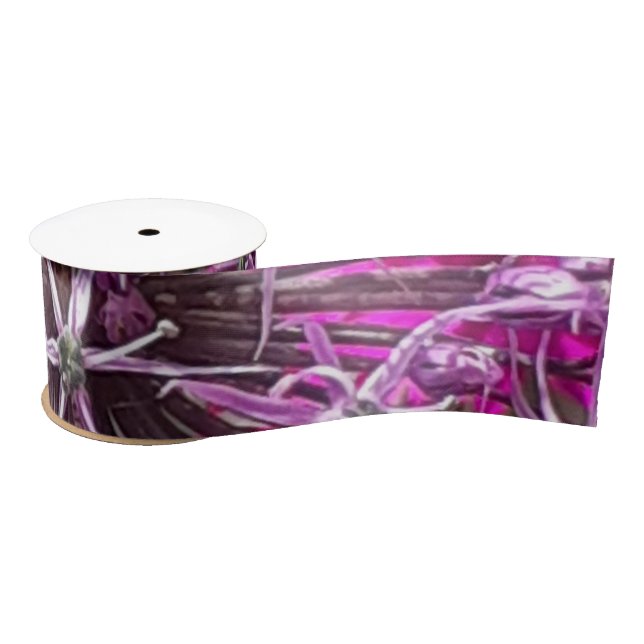 Allium & Summer Flowers  Satin Ribbon (Spool)
