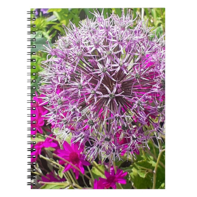 Allium & Summer Flowers Spiral Notebook (Front)