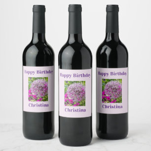 Allium & Summer Flowers Wine Label