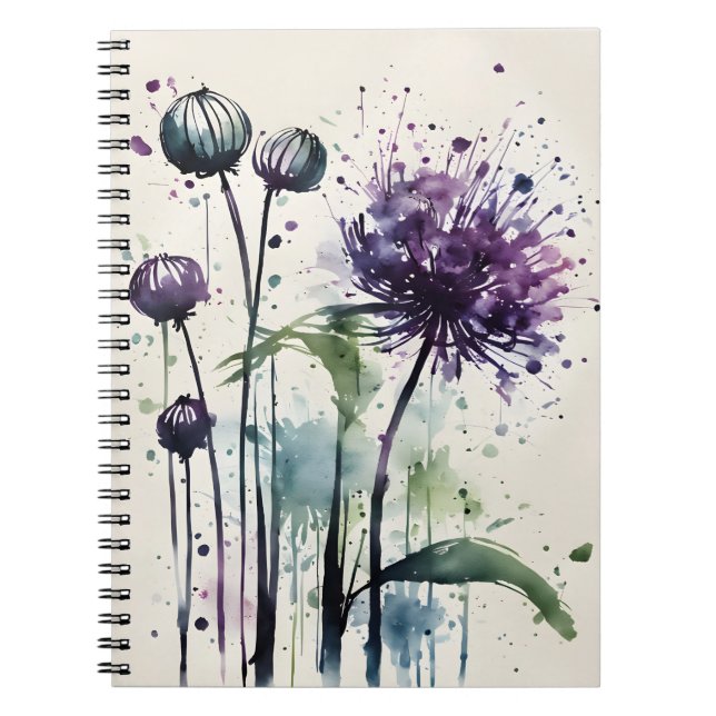 Allium - Watercolor flowers Notebook (Front)