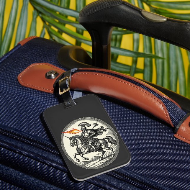 Alloces The Fire-Breathing Marshal Luggage Tag (Front Insitu 1)
