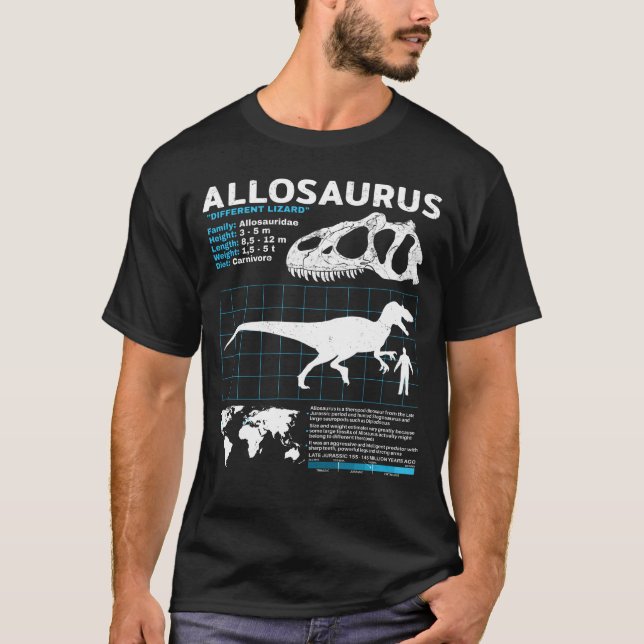 Allosaurus Fact Sheet T-Shirt (Front)