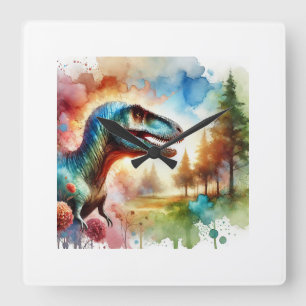 Allosaurus Majesty 100724AREF112 - Watercolor Square Wall Clock