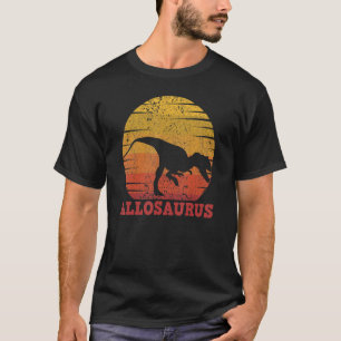 Allosaurus Retro Sunset Dinosaur Kids Allosaurus T-Shirt