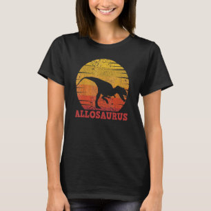 Allosaurus Retro Sunset Dinosaur Kids Allosaurus T-Shirt