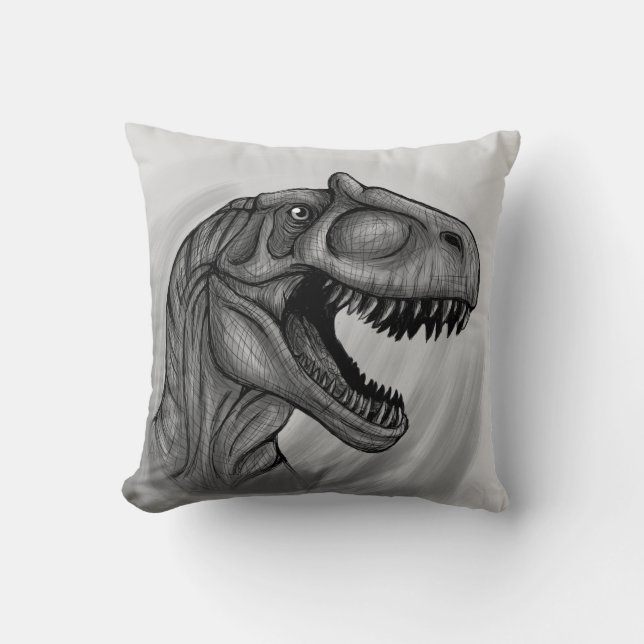 Allosaurus Sketch Cushion (Front)